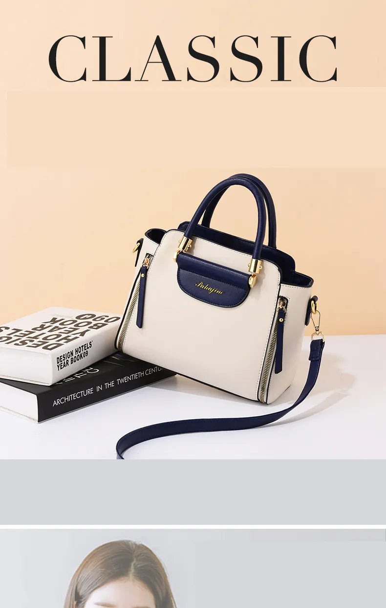 LINO Women's bags 2023 new fashion women's bags hit color hand-held bag Europeand the United States all-match shoulder messenger bag