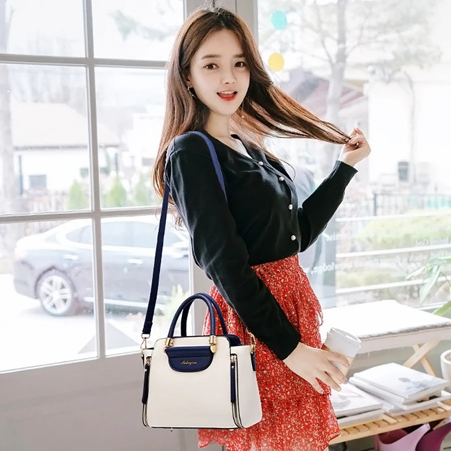 LINO Women's bags 2023 new fashion women's bags hit color hand-held bag Europeand the United States all-match shoulder messenger bag