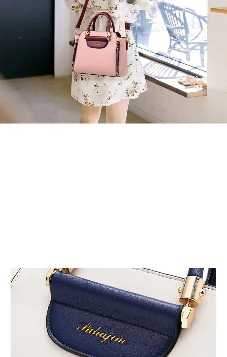 LINO Women's bags 2023 new fashion women's bags hit color hand-held bag Europeand the United States all-match shoulder messenger bag