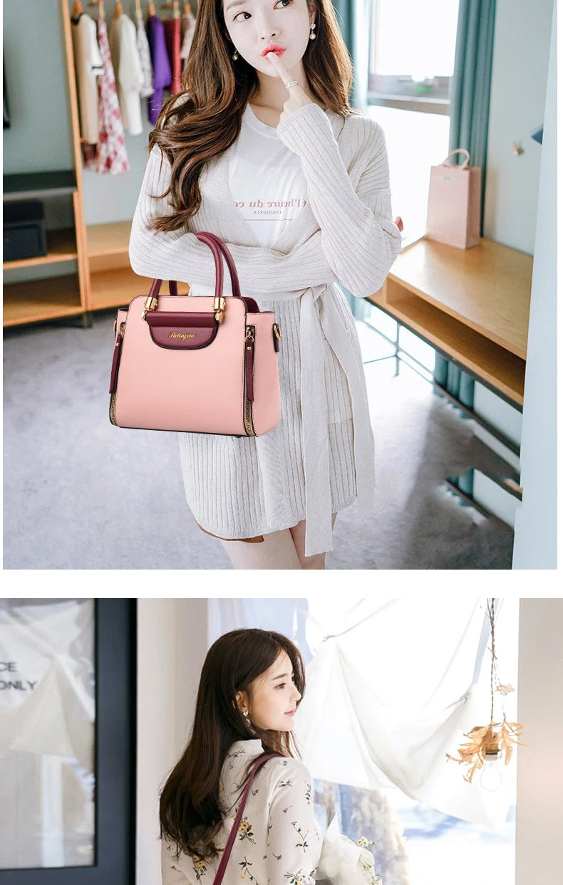 LINO Women's bags 2023 new fashion women's bags hit color hand-held bag Europeand the United States all-match shoulder messenger bag