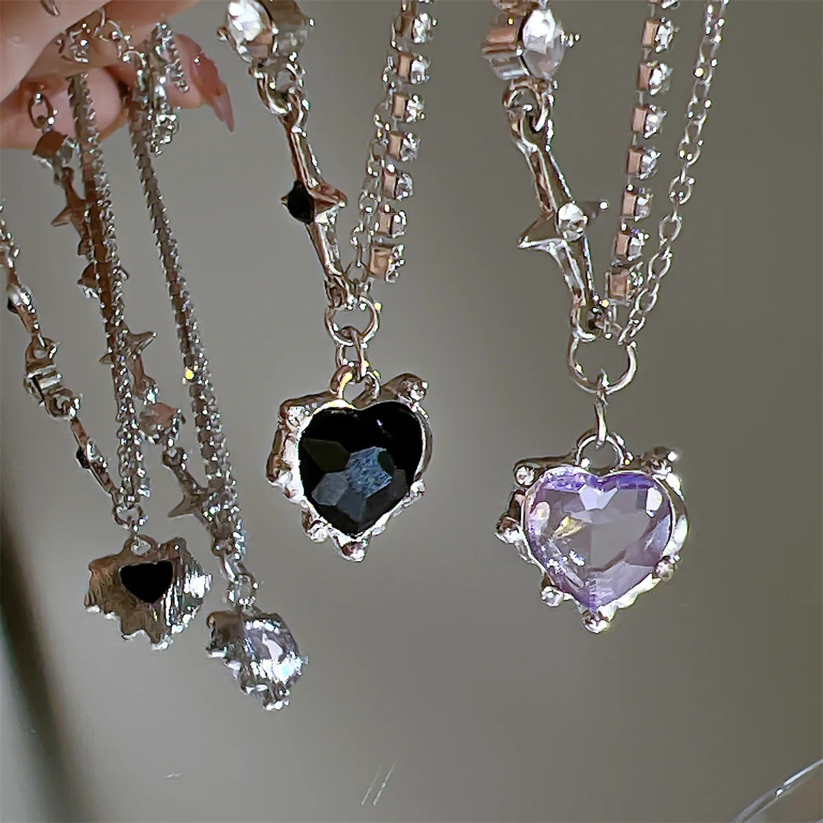 LINO 17KM Y2K Crystal Heart Pendant Fashion