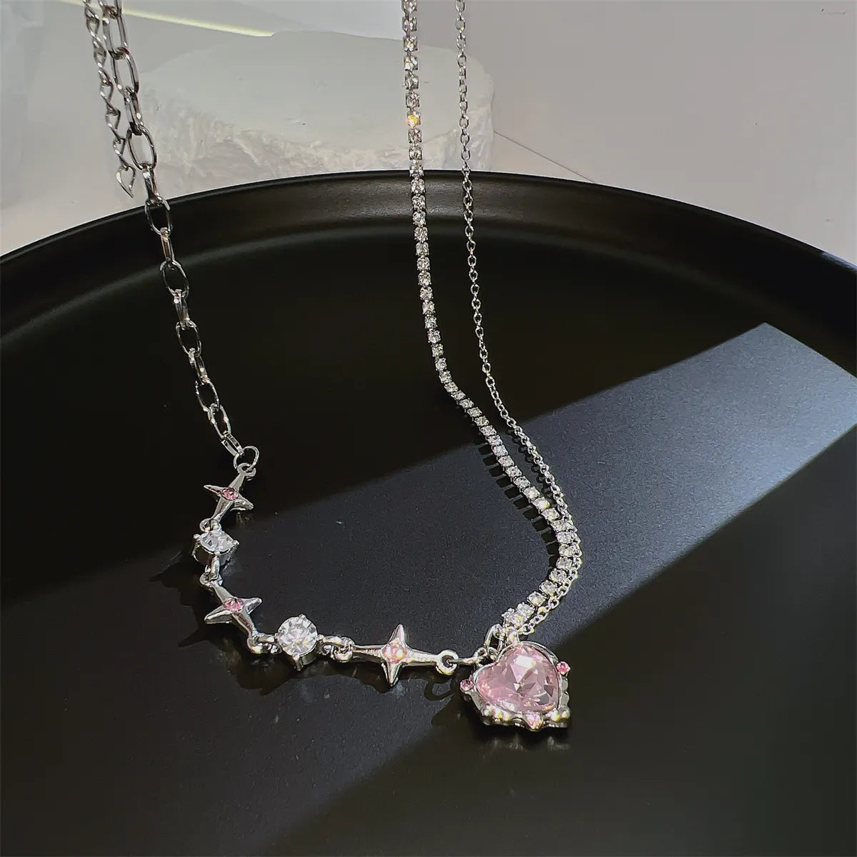 LINO 17KM Y2K Crystal Heart Pendant Fashion
