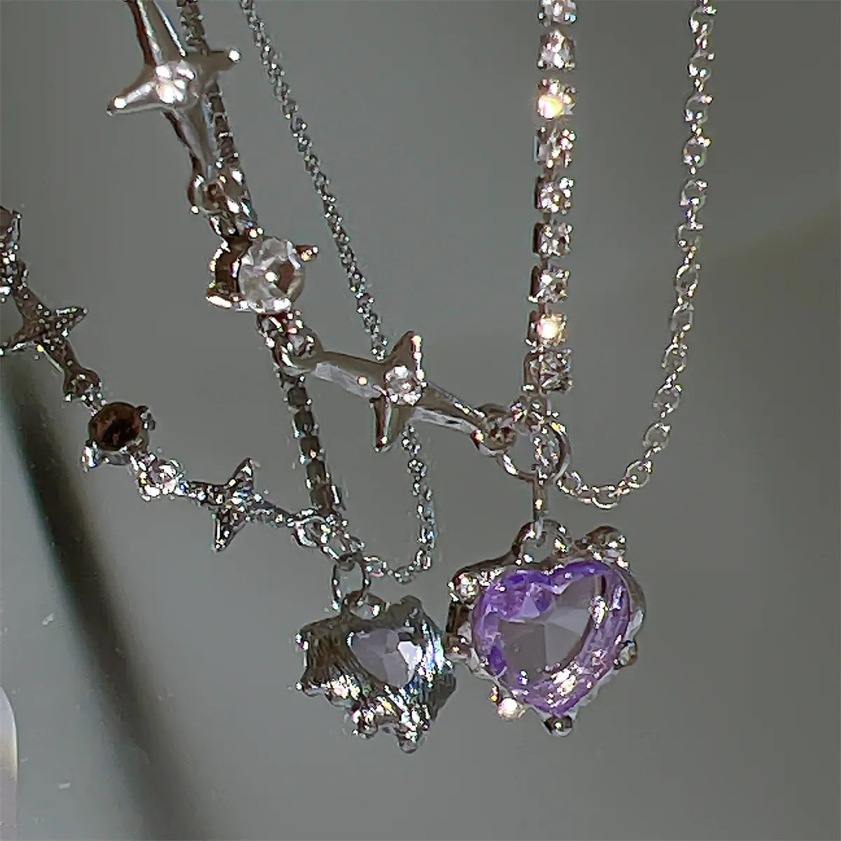 LINO 17KM Y2K Crystal Heart Pendant Fashion