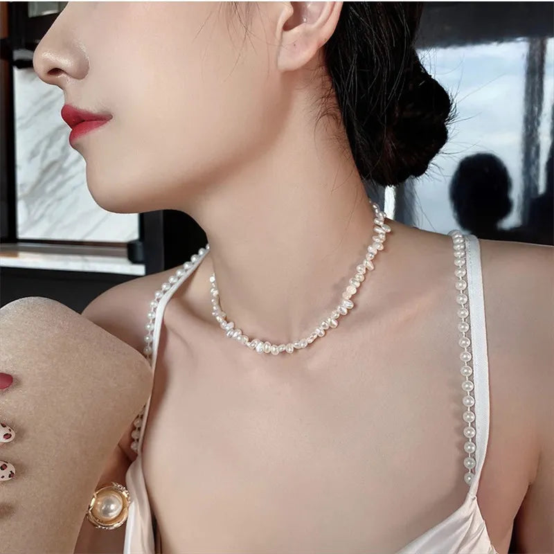 LINO Trendy Irregular Imitation Pearl Necklace