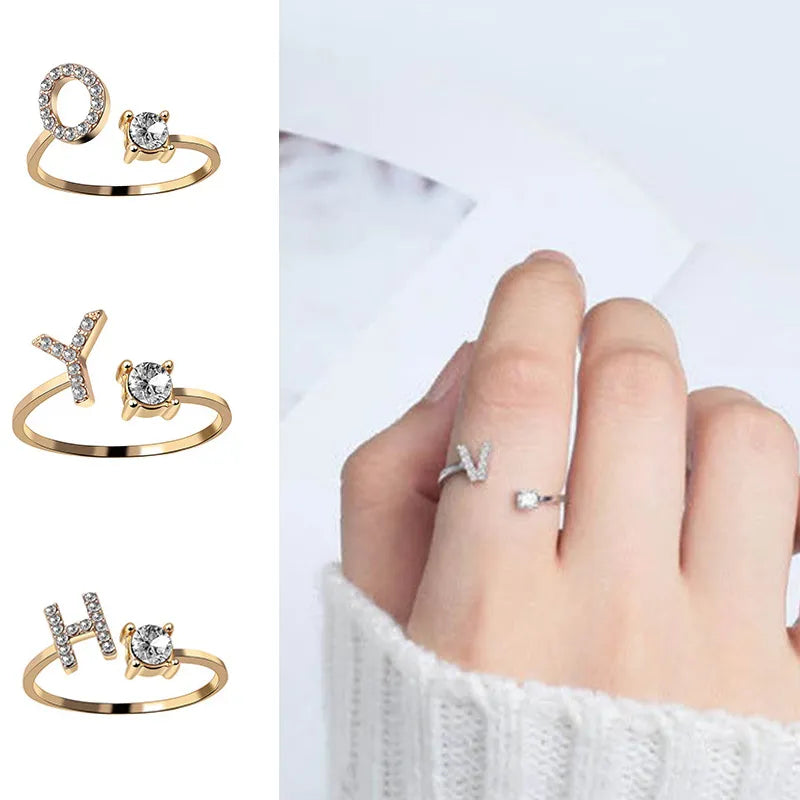 LINO 26 English Letter Open Finger Ring