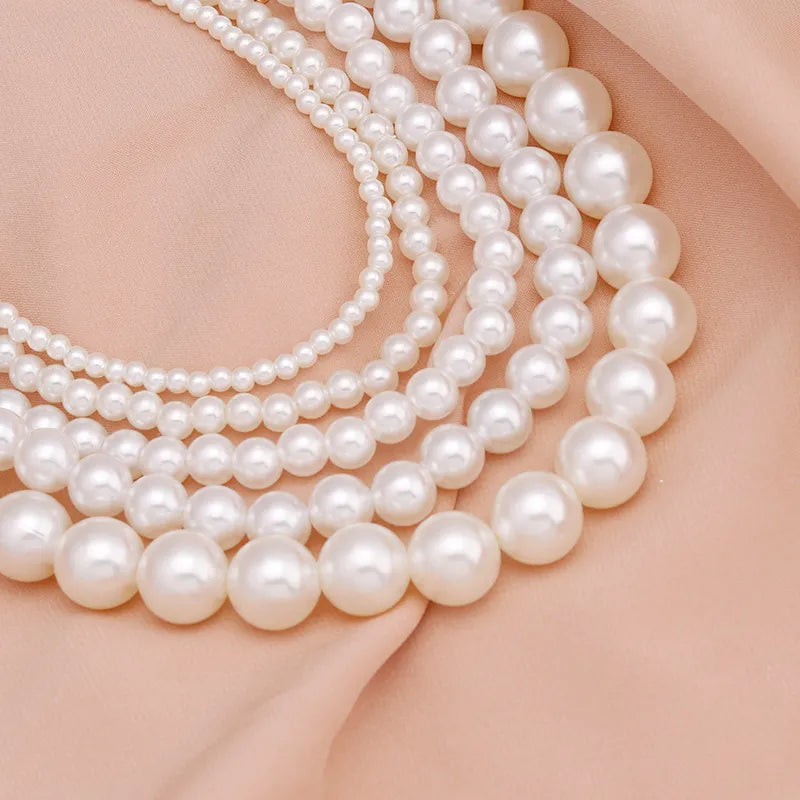 LINO Elegant White Pearl Choker Necklace