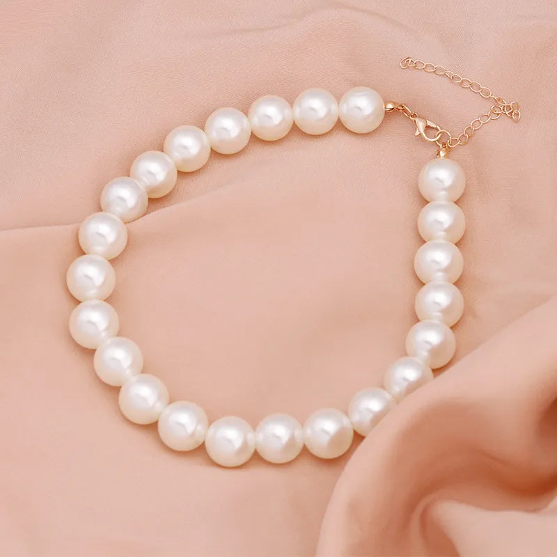 LINO Elegant White Pearl Choker Necklace