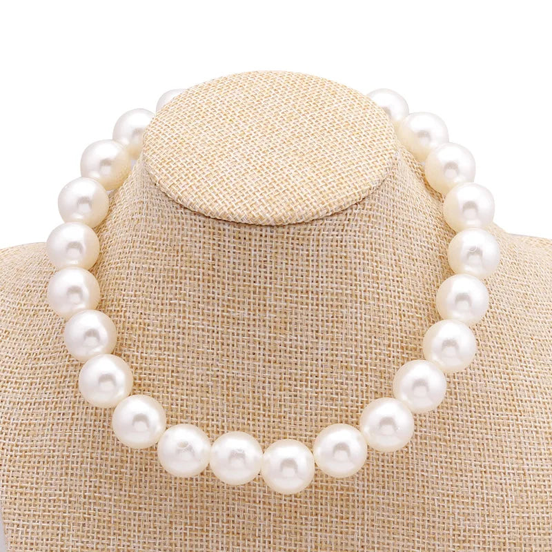 LINO Elegant White Pearl Choker Necklace