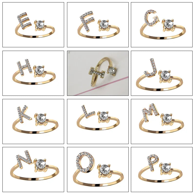 LINO 26 English Letter Open Finger Ring