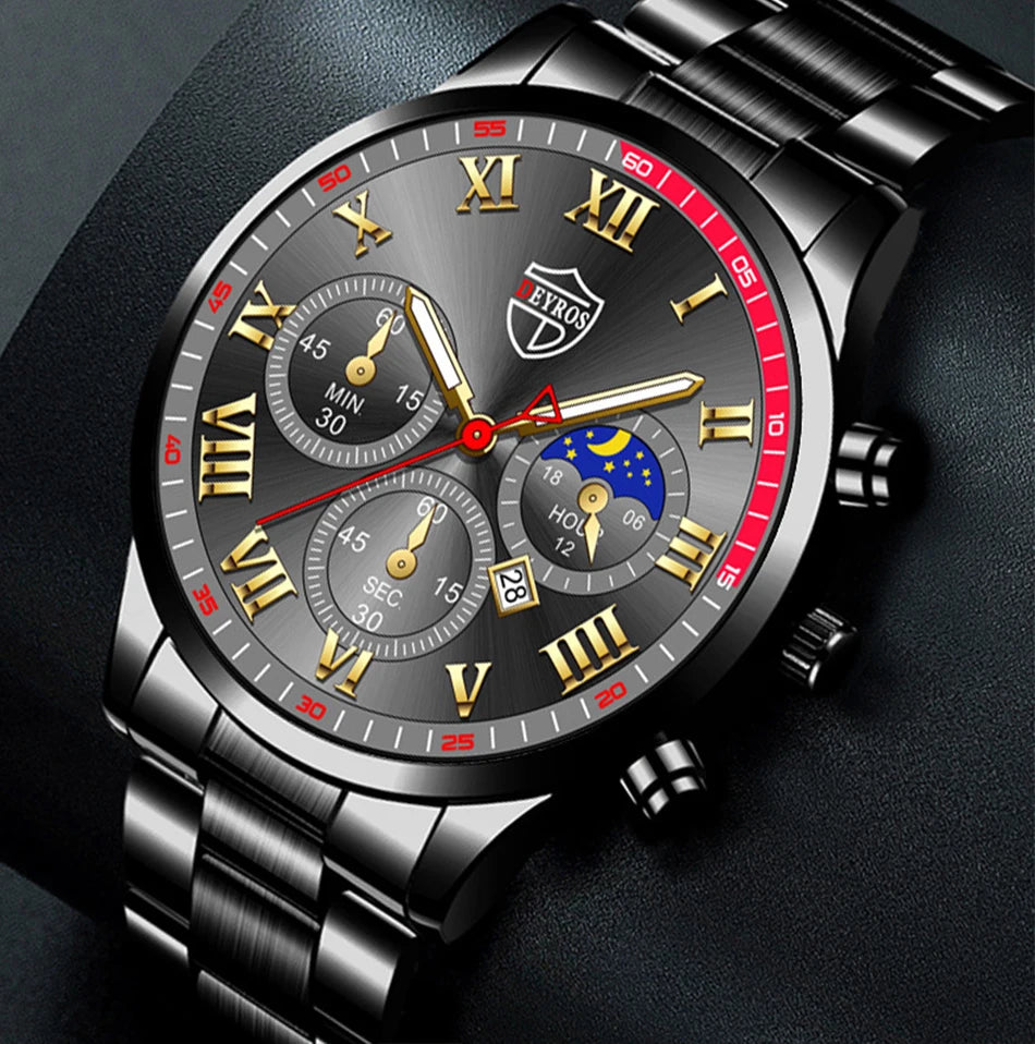 LINO Stainless Steel Luxury Quartz Watch