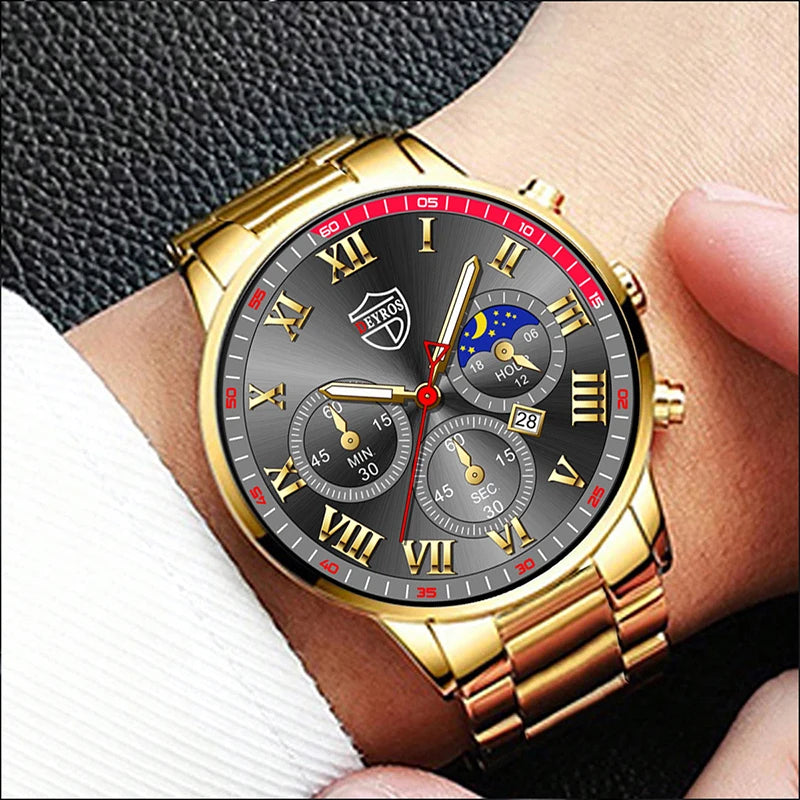 LINO Stainless Steel Luxury Quartz Watch