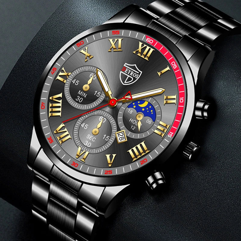 LINO Stainless Steel Luxury Quartz Watch