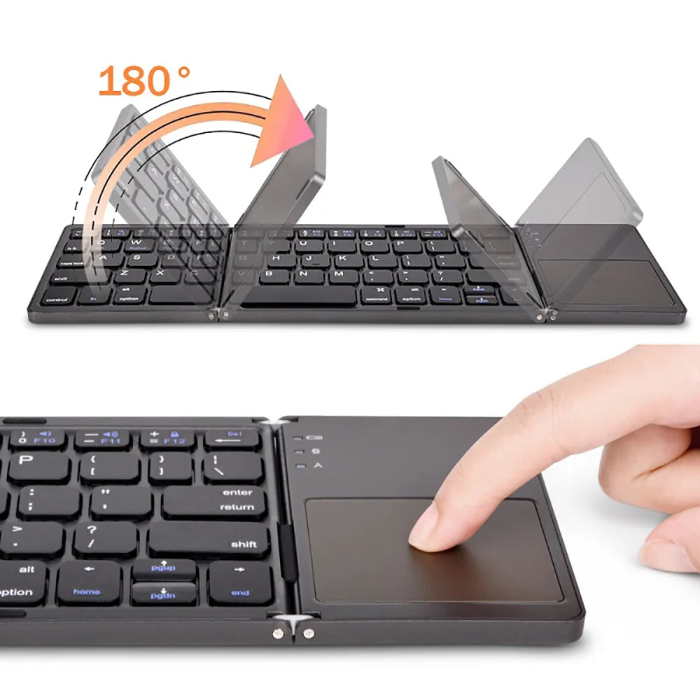 Portable Foldable Folding Keyboard Mini Wireless Bluetooth Keyboard Touchpad Keyboard for Windows Android IOS Tablet ipad Phone