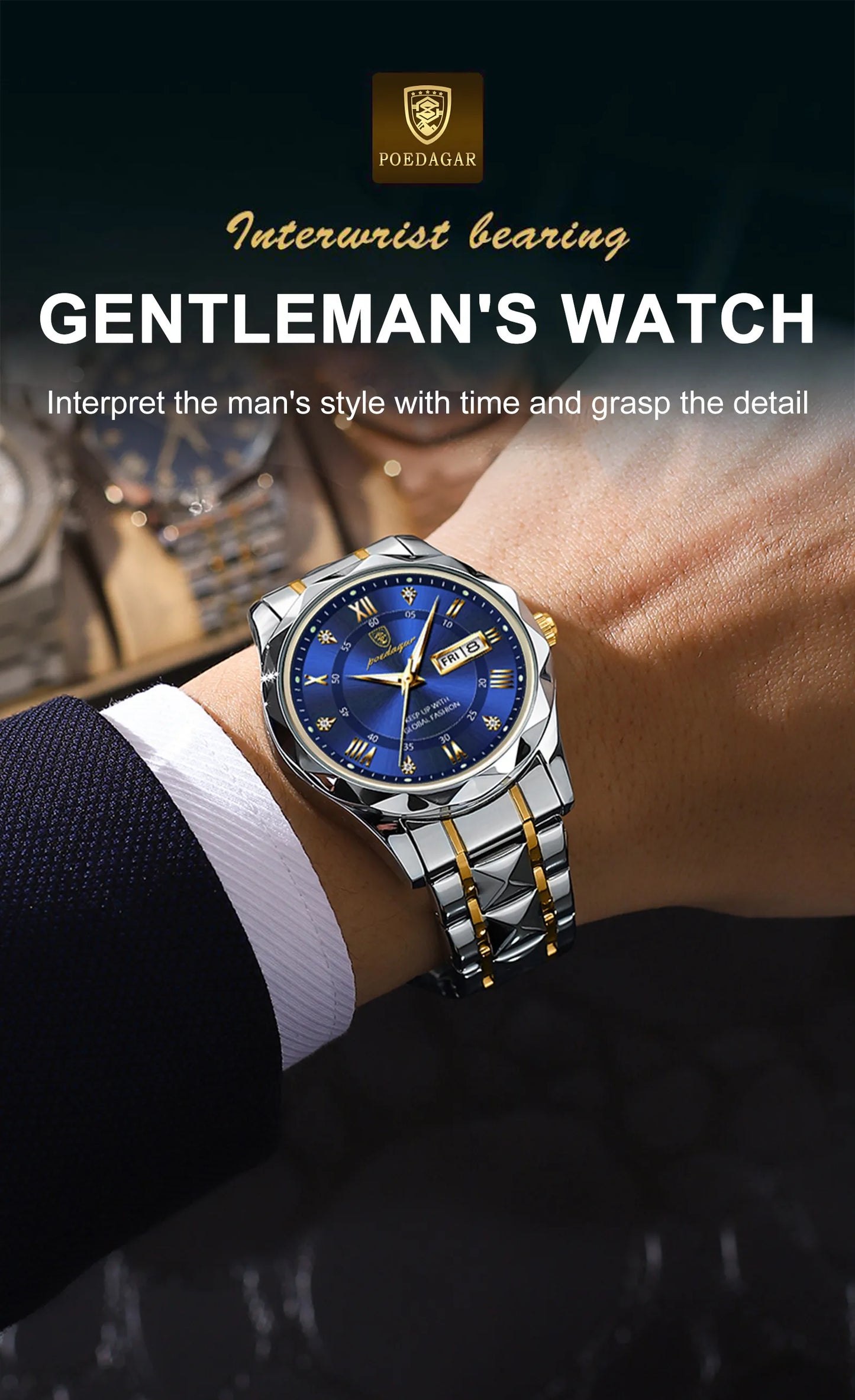 LINO Top Brand Luxury Metal Man Waterproof Watch Male