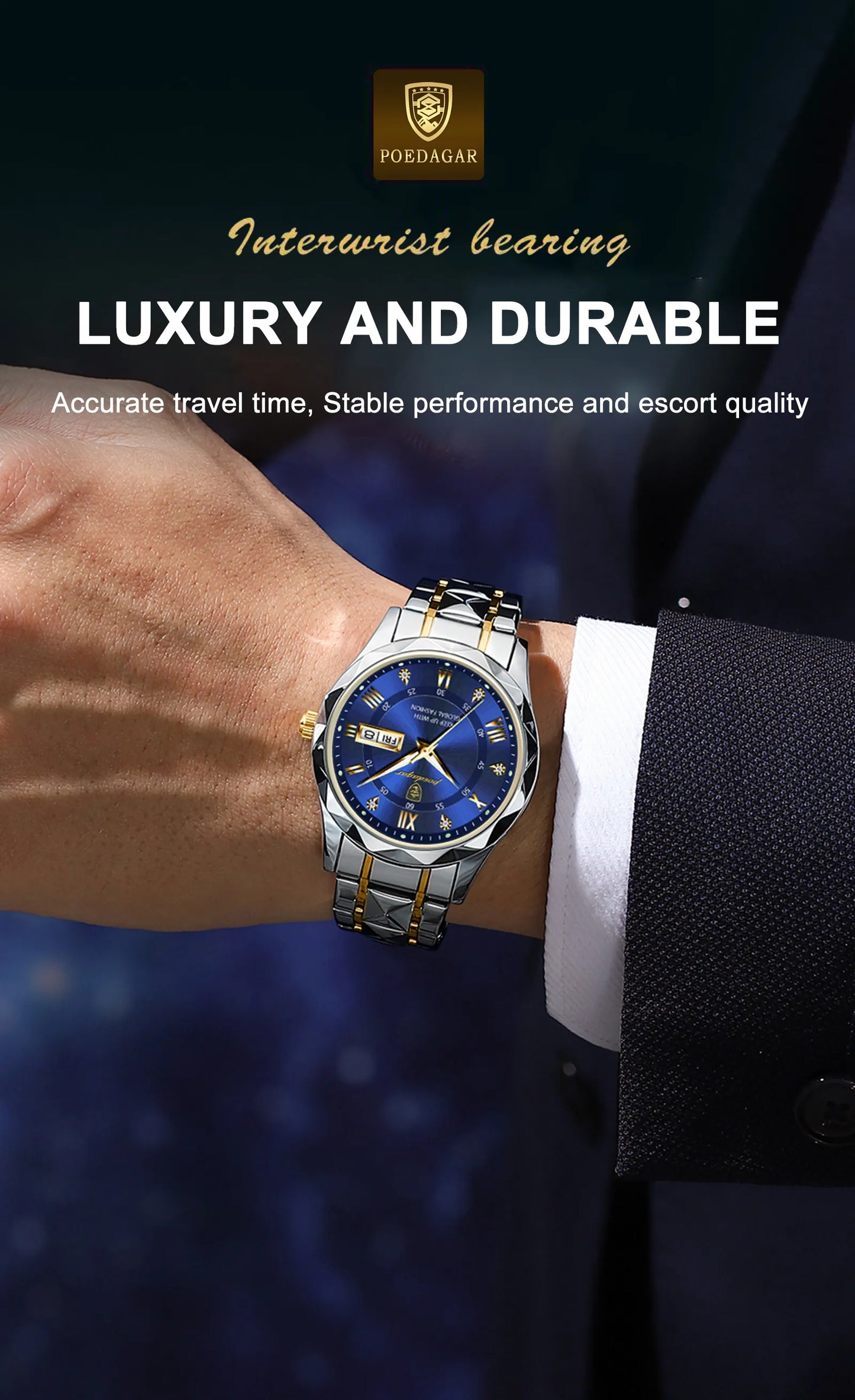 LINO Top Brand Luxury Metal Man Waterproof Watch Male