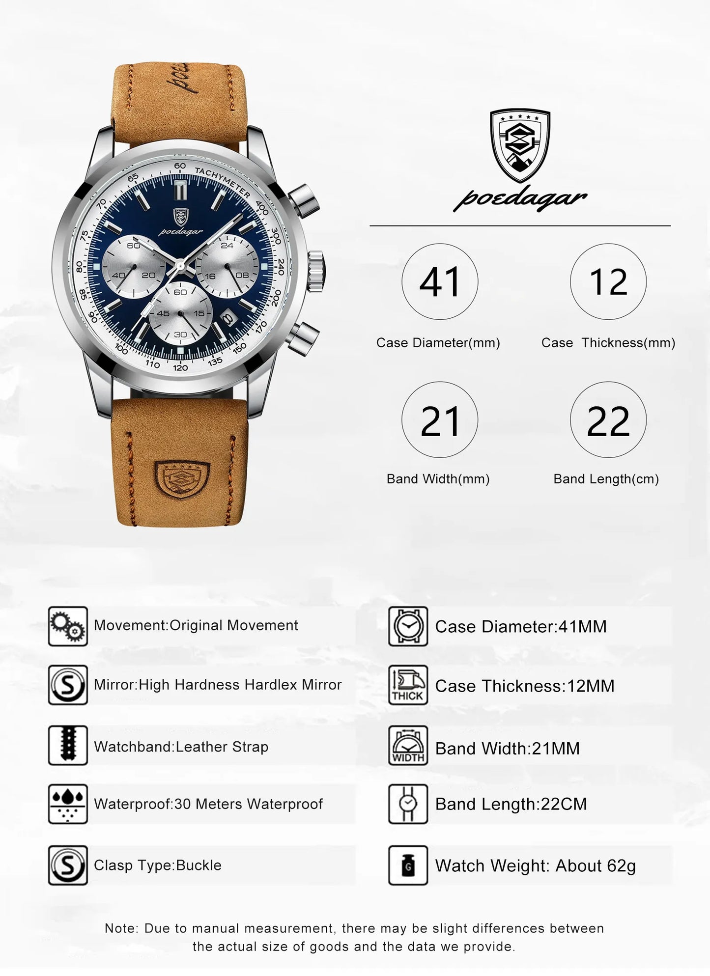 LINO Luxury Man Watch High-Quality Waterproof Chronograph