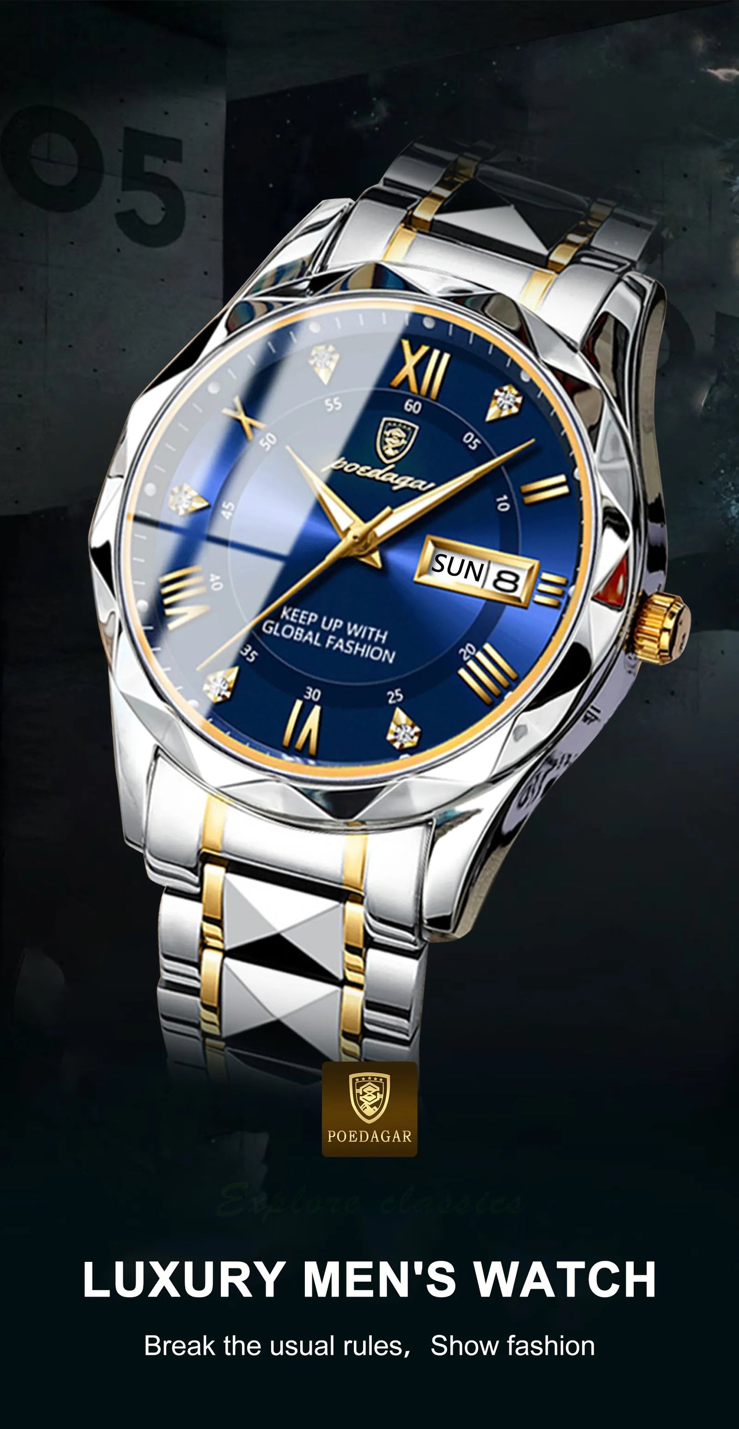 LINO Top Brand Luxury Metal Man Waterproof Watch Male