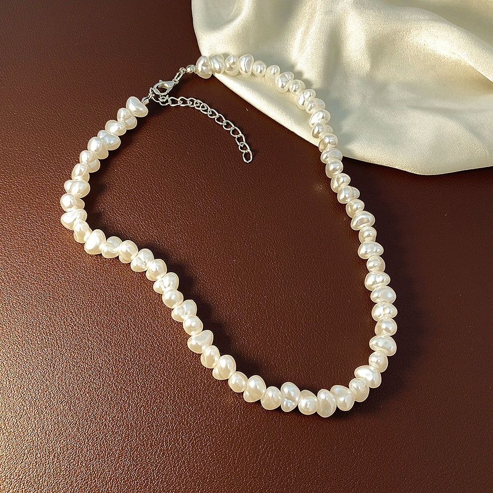 LINO Trendy Irregular Imitation Pearl Necklace