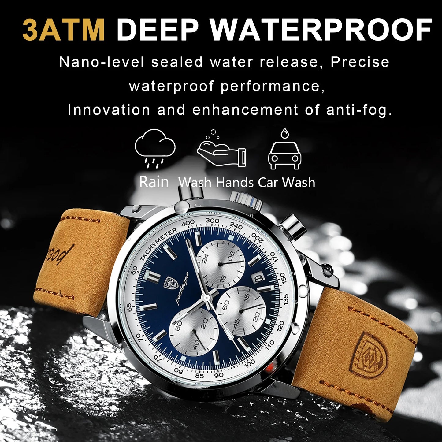 LINO Luxury Man Watch High-Quality Waterproof Chronograph