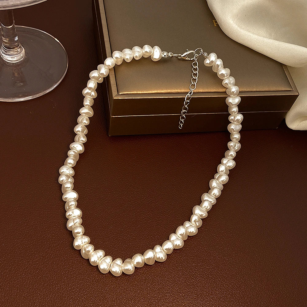 LINO Trendy Irregular Imitation Pearl Necklace