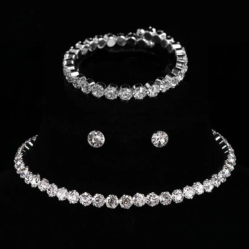 LINO Luxury Round Crystal Jewelry Set