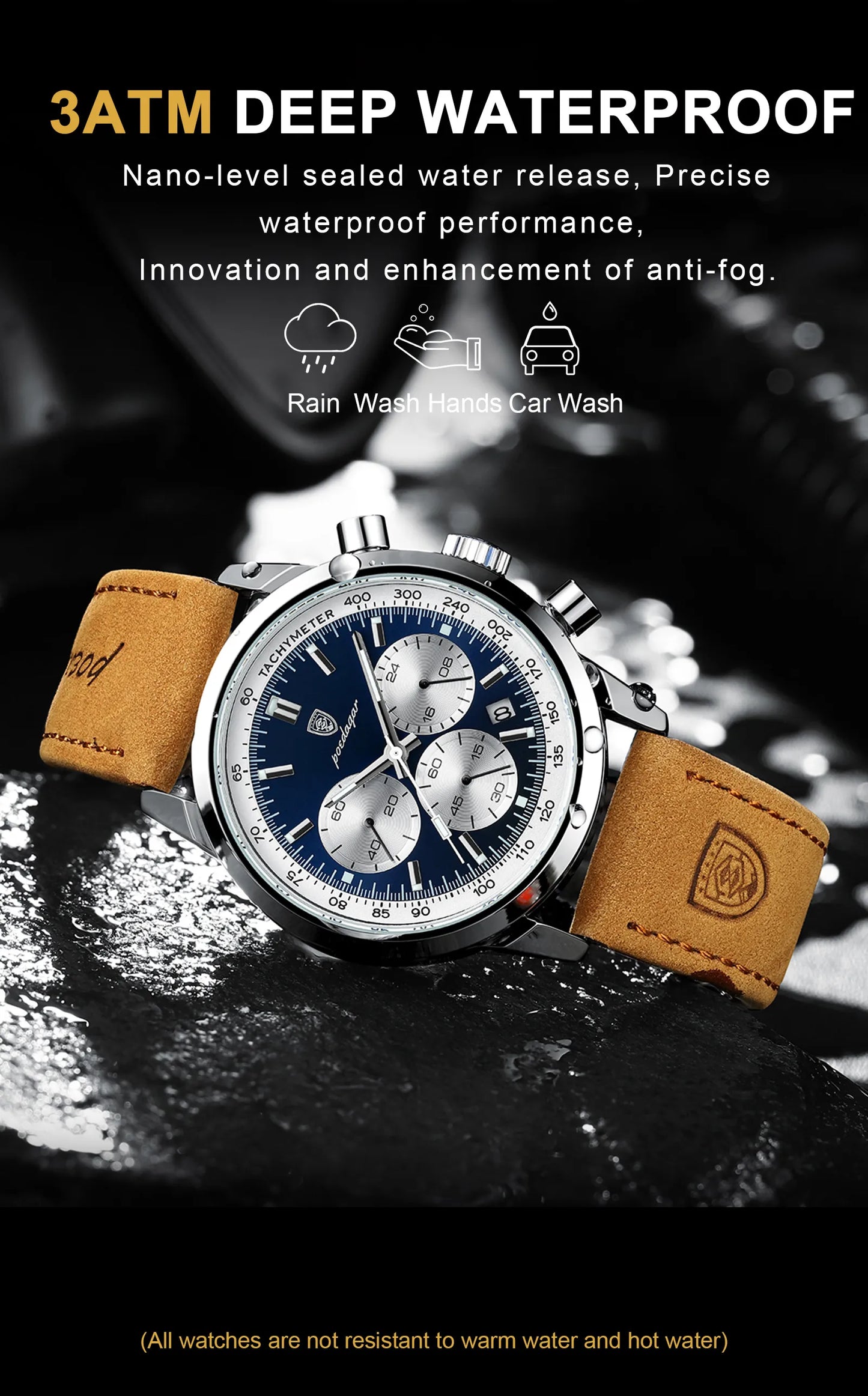 LINO Luxury Man Watch High-Quality Waterproof Chronograph