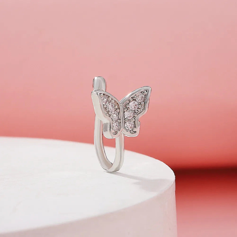 LINO Brass Zircon Butterfly Nose Ring